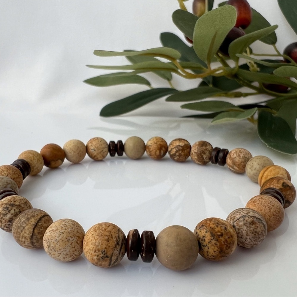 Jasper Beaded Stretch Bracelet - Picture 4 of 14